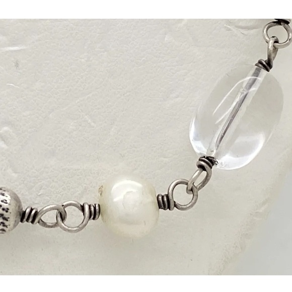 Silpada Vintage Sterling Silver Silver Pearl & Crystal Necklace - Picture 8 of 14